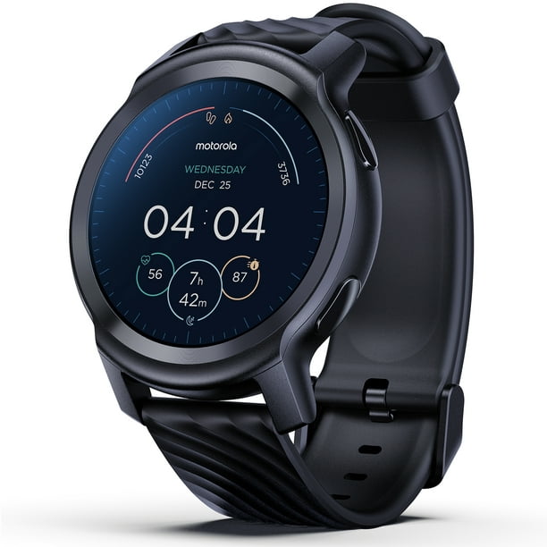 Konvention visuel hat Motorola moto watch 100 - 42 mm - black aluminum - smart watch with sport  strap - display 1.3" - Bluetooth - 1.02 oz - phantom black - Walmart.com