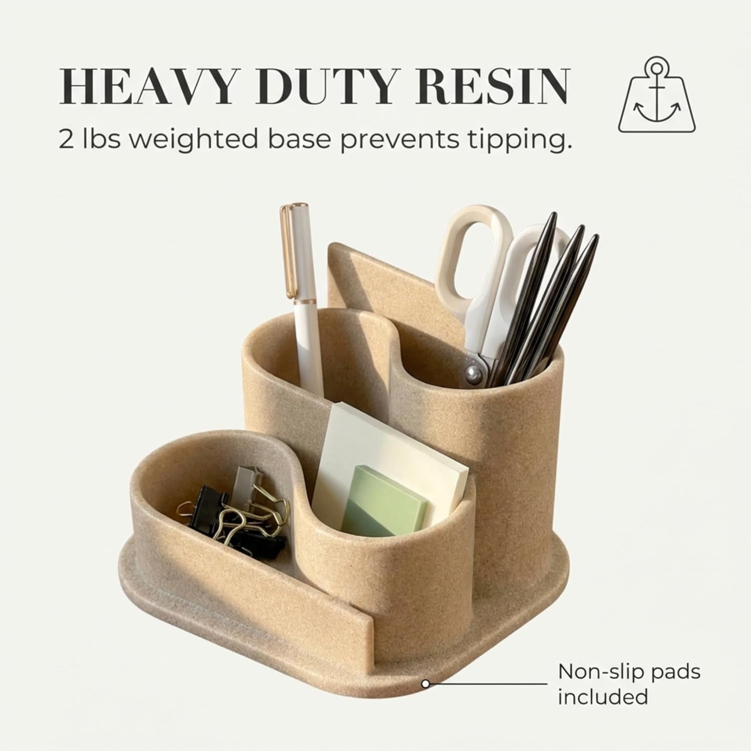 Aesthetic Desk Organizer – Aesthetic Office Desk Accessories – Boho Pen Holder – Neutral Beige Desk Accessories – Home Office Essentials for Women – Cute Pencil Holder, OAKOA