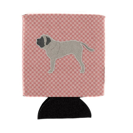 

Carolines Treasures BB3656CC English Mastiff Checkerboard Pink Can or Bottle Hugger Can Hugger multicolor