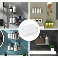 thumbnail image 4 of Hovmgk Hanging Bathroom Organizer, Transparent Plastic Cosmetic Organizer with Non-Tracking Stickers, Wall-Mounted Storage for Cosmetics, Kitchen Essentials, Bathroom Storage, Clear, 4 of 7