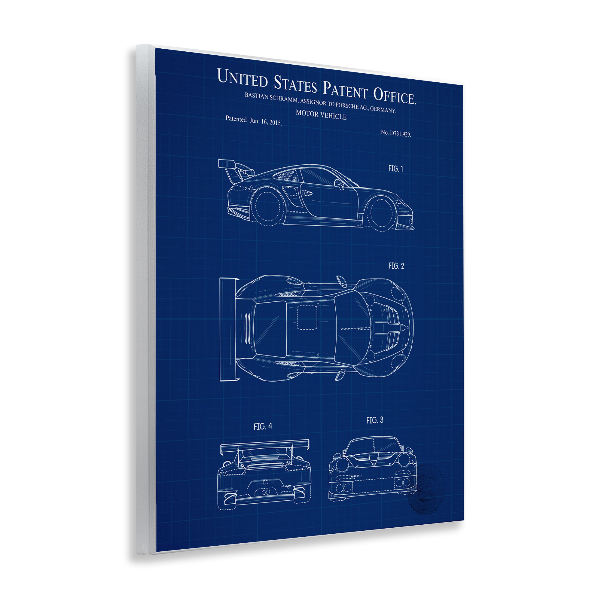 Stupell Industries Motor Vehicle Blueprint Transportation Painting Unframed Art Print Wall Art, 11 x 14