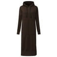 thumbnail image 4 of FEIFLY Women Winter Warm Hooded Hoodie Baggy Pullover Oversize Sweatshirt Long Dress Long Sleeve Solid Color Breathable Autumn Tops, 4 of 7