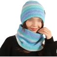 thumbnail image 5 of Conjunto de sombrero y bufanda de punto 2 en 1 para exteriores, cálido, teñido anudado, Kit de bufanda polar de Color degradado Unisex, conjunto de dos piezas de felpa y cambio de color, 5 of 5