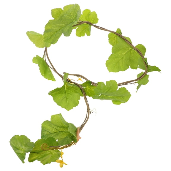 TABLZONE Realistic Fake Pumpkin Vine Garland with Green Leaves for Fall Outdoor Wedding and Party Garland