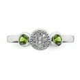 thumbnail image 4 of Stackable Expressions Sterling Silver Double Round Peridot and Diamond Ring, 4 of 8