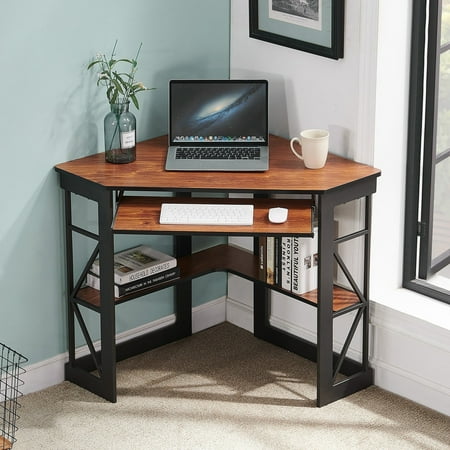 Walnut Triangle Corner Desk, Office/Computer/Writing Desk for Student Apartments