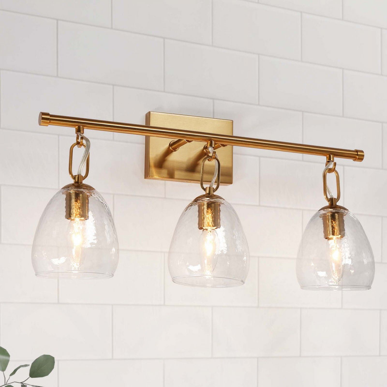 LNC Blobfish 21.7-in 3-Light Polished Gold LED Modern/Contemporary Vanity Light