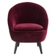 thumbnail image 3 of Elle Decor Nico Velvet Accent Chair and Ottoman Set Merlot Red, 3 of 5