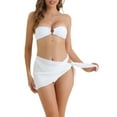 thumbnail image 1 of INSPIRE CHIC Conjuntos de bikini de tres piezas con parte inferior triangular y pantalones de cobertura, trajes de baño, color blanco, talla mediana, 1 of 5