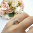 thumbnail image 4 of Dangling Cross Round CZ Wedding Ring 925 Sterling Silver Size 4, 4 of 5