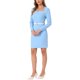 thumbnail image 4 of VESTIDO DE OFICINA ELEGANTE INSPIRE CHIC PARA MUJERES CON ESCOTE CORAZÓN, CINTURÓN Y CORTO PENCIL EN AZUL CIELO, 4 of 6