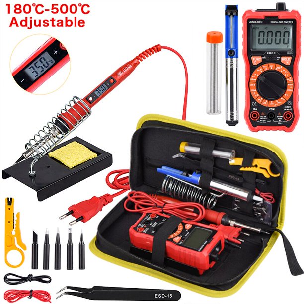 JCD-soldador eléctrico de temperatura ajustable, 220V, 110V, 80W, LCD, con puntas de soldador de calidad y kits de 908S