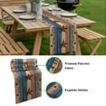 thumbnail image 5 of Western Texas Star Retro Table Runner - 60 Inch Long, Kitchen Dining Table Runner Dresser Scarves, Country Farmhouse Dark Blue Brown Wooden Farmhouse Decor for Coffee Tables Wedding Party Banquet, 5 of 8