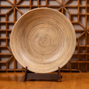 LEXA 14 Handmade Bamboo Salad Bowl – 130 oz Large Wooden Fruit Bowl for Kitchen Counter, Black Bamboo