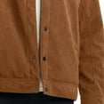 thumbnail image 4 of S-5X Plus Size Mens Big & Tall Corduroy-Jackets with Pockets Fleece Lined Coats Long Sleeve Button-Down Collared Solid Color Thermal Warm Work Jacket, 4 of 4