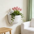 thumbnail image 7 of Wall Planter with Drainage Holes Indoor Outdoor Hanging Flower Pot for Plants Balcony Terrace Garden Decor Vertical Planter （White）, 7 of 7