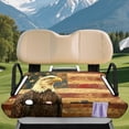 thumbnail image 3 of Uourmeti Golf Cart Seat Cover with Pockets Terry Cloth, Compatible with Sports Club Car Golf Cart, for EZGO 2 Passenger, Bald Eagle Patriotic, 3 of 8