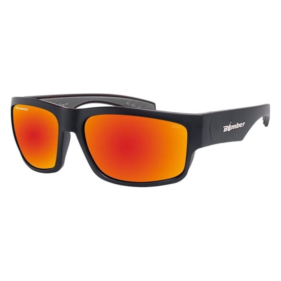 Safety Glasses for Men,Matte Black Frame with Polarized Red Mirror Lens, z87 Compliant - TR111RM