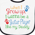 thumbnail image 3 of Inktastic Guitar Player Like Daddy Baby Terry Cloth Bib, 3 of 3
