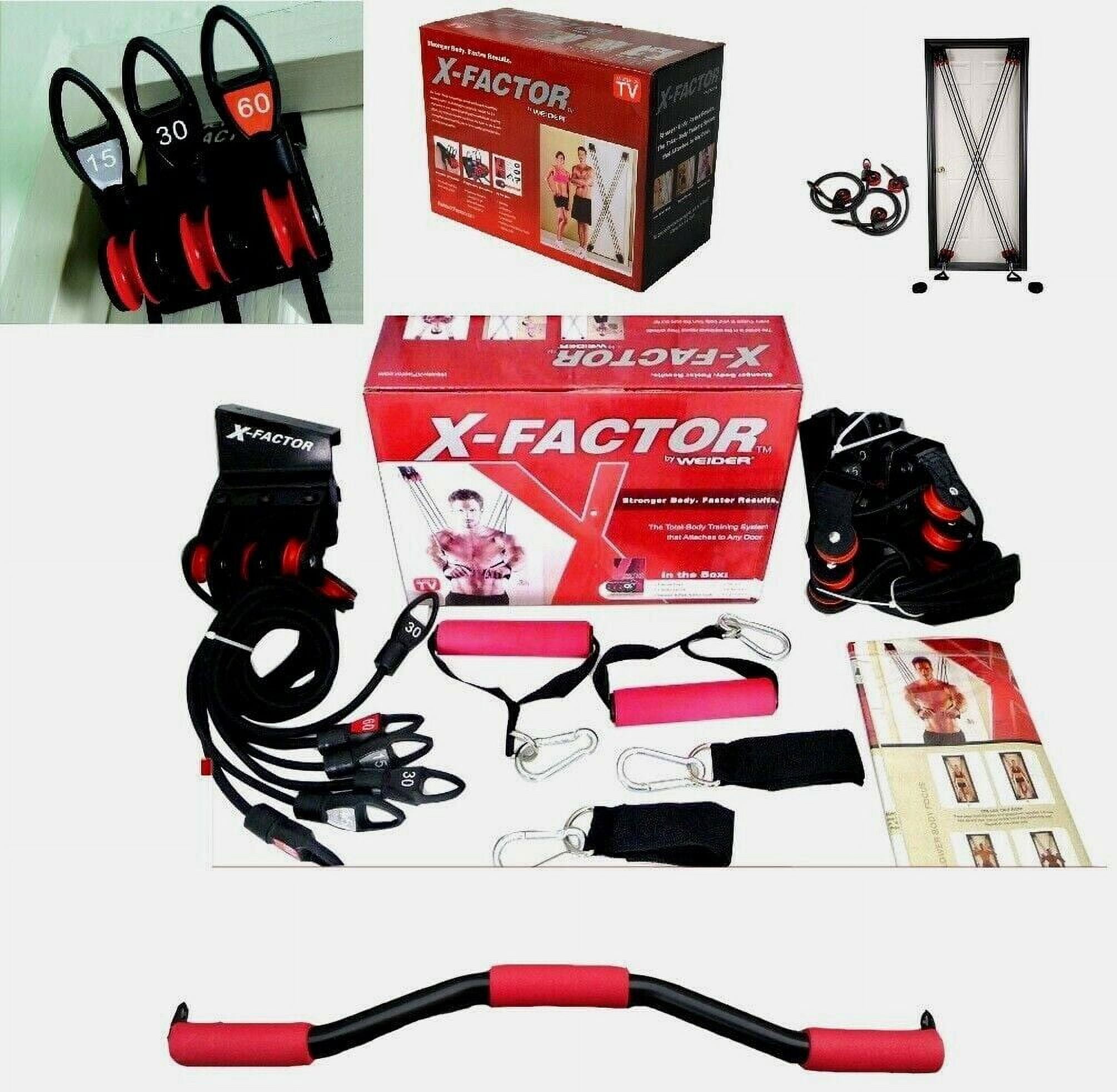 X-Factor TM Door Gym Full Body Total Workout System with Resistance Band Exercise - Innovative Home Fitness Solution for a New Level of Exercise Success
