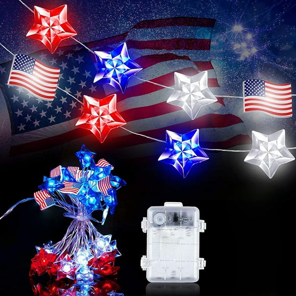 Lighted Flag Window Decoration