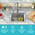 thumbnail image 2 of Kraus Kore 15 Outdoor Workstation Drop-In 16 Gauge Marine Grade T-316 Stainless Steel Square Single Bowl Kitchen Bar Sink with Accessories, 2 of 15