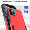 thumbnail image 5 of Allytechgroup Compatible for Apple iPhone 12 Pro / 12 6.1", Rugged Shockproof Military Grade Protection Dual Layers Hard PC TPU Phone Case for iPhone 12 Pro / iPhone 12 6.1", Red, 5 of 5