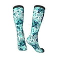 thumbnail image 4 of Easygdp Blue Floral with Butterflies Soccer Socks Sport Knee High Socks Calf Compression Athletic Socks for Men and Women, 4 of 9