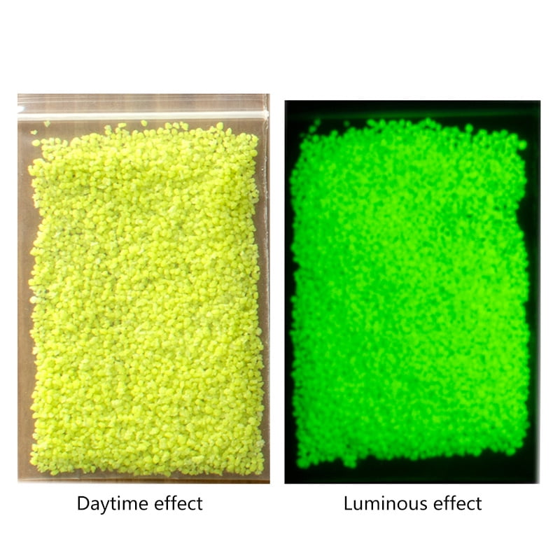 Glow Gravel Luminous Noctilucent Sand Fish Tank Aquarium Fluorescent Particles Party Decoration DIY Glow in the Dark 10g Yellow