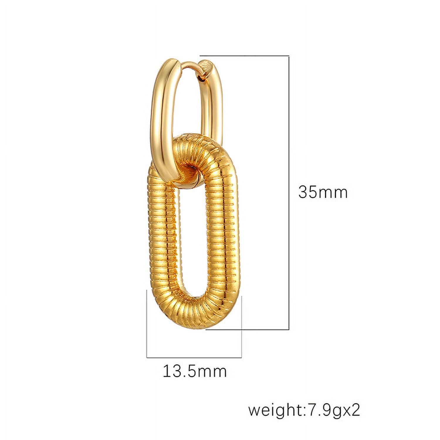 Chunky Chain Link Hoop Earrings for Women Gold or Silver Stainless Steel Ginger Lyne Collection