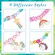thumbnail image 3 of 9 piezas de pulsera de unicornio de colores, pulseras de unicornio para niñas, pulsera de cuentas de unicornio arcoíris para favores de fiesta de cumpleaños Ormromra HMHZ1067-1, 3 of 6