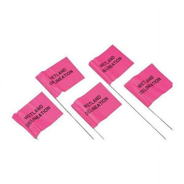 Presco Marking Flag,Pink Glo,Electric,PVC,PK100 4521PGBK381-200