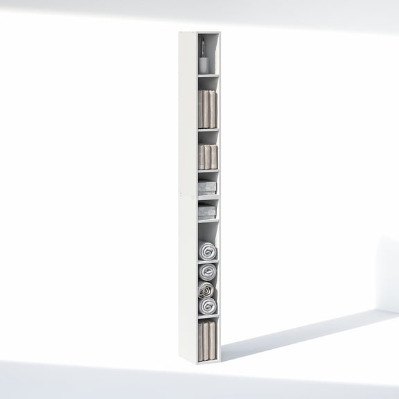 Furinno FULDA 8-Tier Closet Organizer Adjustable Open Shelf 6-Inch White