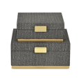 thumbnail image 3 of Strandiva Gray Woven Themed Square Box Set - Gold Metal Base -, 3 of 9