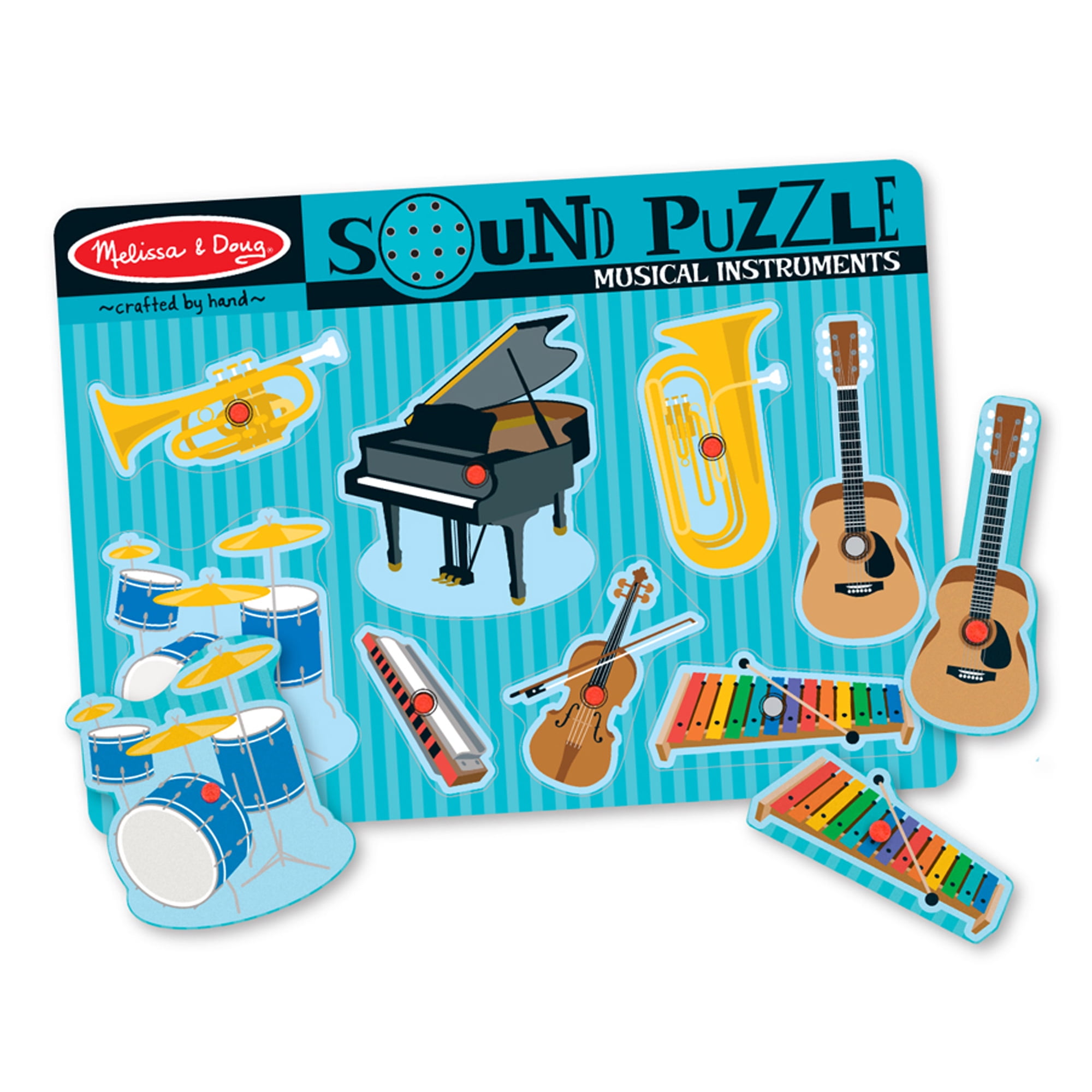 Melissa & Doug Musical Instruments Sound Puzzle - Wooden Peg Puzzle (8 pcs)