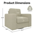 thumbnail image 3 of Fijinhom Swivel Accent Chair, Cozy Linen Reading Chair for Adults, Comfy Single Sofa Chair with Extra Wide Armrests, Mid-Century Modern Arm Chair for Living Room, Bedroom, Office, 3 of 6
