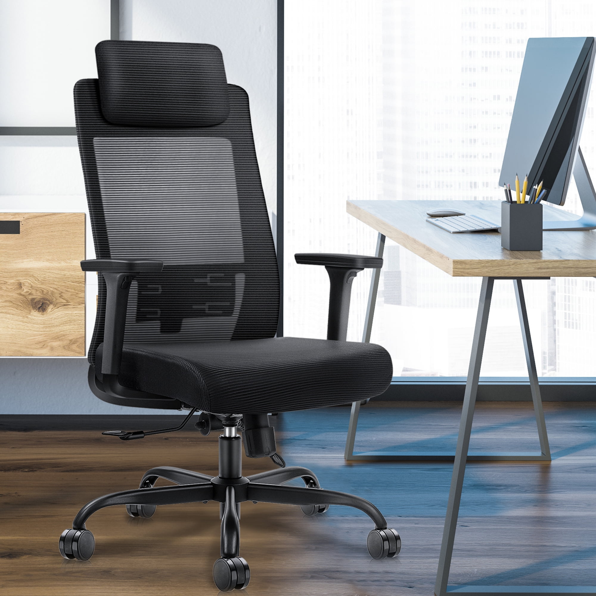 Computer Desk Chairs High Back with Lumbar Support DAVEJONES Ergonomic Office Chair 3D Adjustable Arms