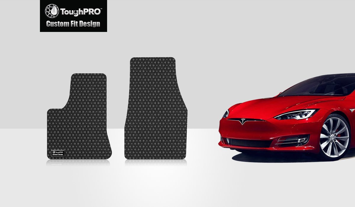 ToughPRO Floor Mat Accessories Two Front Mats Compatible with 2020 Tesla Model S All Weather