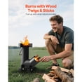 thumbnail image 2 of KFFKFF Portable Camping Rocket Stove, Carbon Steel Wood Burning Stove with Carrying Bag for Outdoor Cooking, Backpacking, Heating, and Backyard Use, Burns Wood, Twigs, or Sticks, Black, 2 of 9