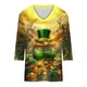 thumbnail image 5 of TaTaai Women's Casual V-Neck Top 3/4 Sleeve St. Patrick's Day Print T-Shirt Loose Fit Irish Festival Spring Holiday Modern Blouse Gift, 5 of 5