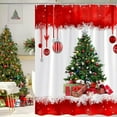 thumbnail image 4 of Oioii Christmas Shower Curtain, Christmas Bathroom Sets, Colorful Xmas Balls Green Pine Branches Waterproof Polyester Fabric Bathroom Decor Bath Set with Hooks, 4 of 6