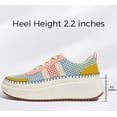 thumbnail image 4 of LUCKY STEP Fashion Chunky Retro Braided Uppers Sneakers Platform Casual Shoes,Pink&Yellow multi Knit,Womens, 4 of 10
