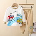 thumbnail image 2 of Gibobby Boy Clothes Boys Clothes 0-24Months 2t 3t 4t 5t Toddler Boy Clothes Long Sleeve Sweatshirts Tops and Pants 2Pcs Boys Fall Winter Outfits Set(12-18 Months,Khaki), 2 of 4