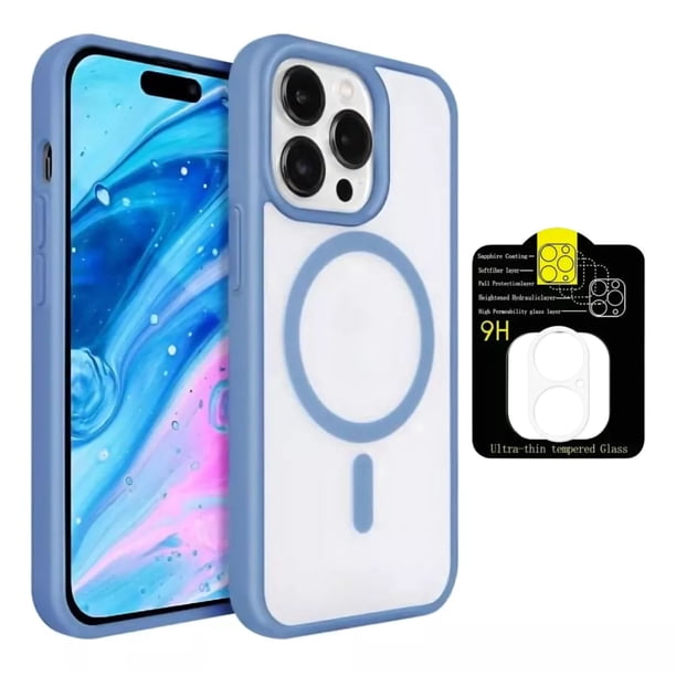 Kit Mica Cámara MR. GADGETS Funda Transparente iPhone 16 Azul Sierra