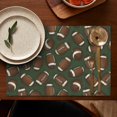 thumbnail image 4 of Football Pattern Summer Placemats Table Placemats Set Of 6-Linen Kitchen Washable Placemats Table Mats 11.8"x17.7"Non-Slip Heat Resistant, 4 of 5