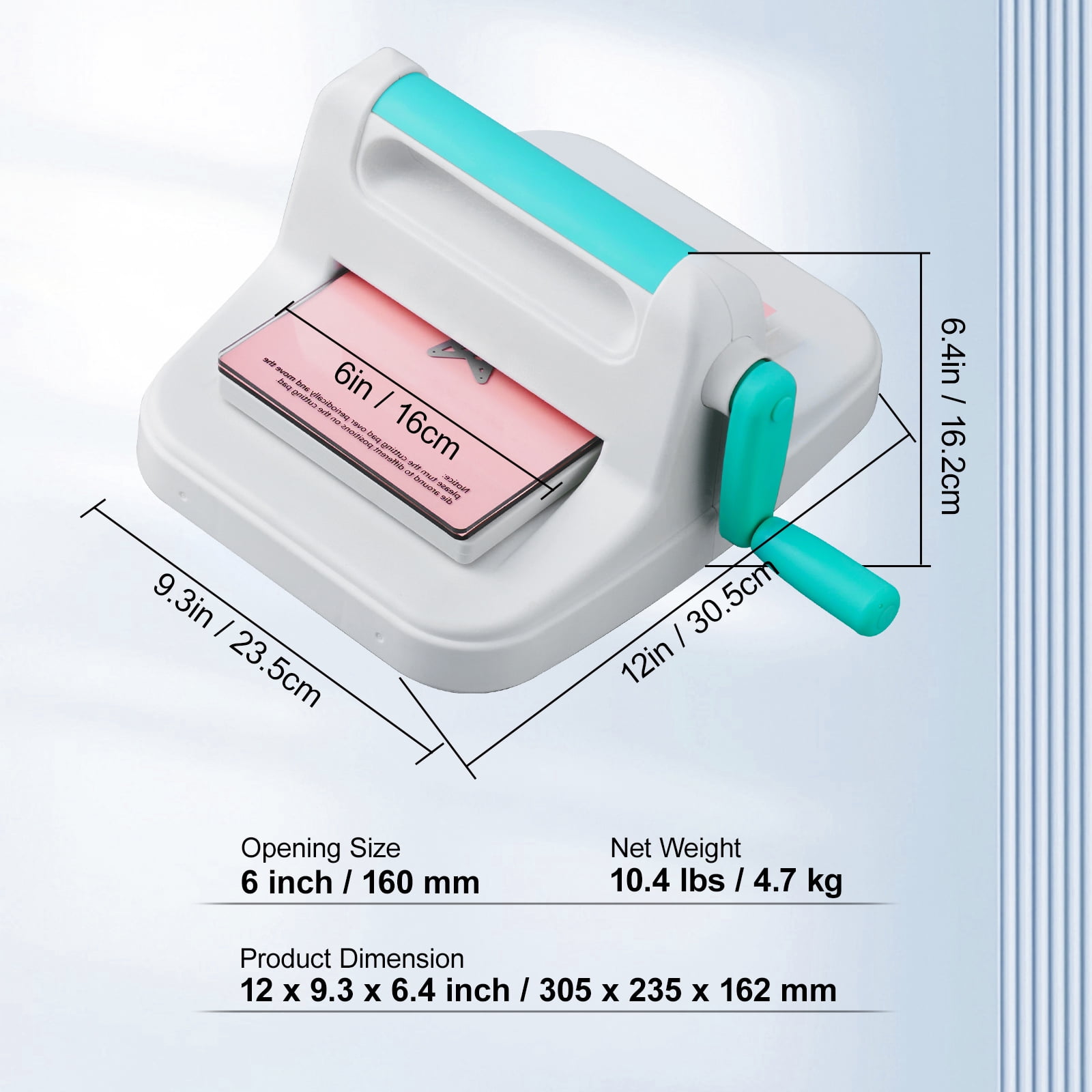 KFFKFF Die Cutting & Embossing Machine for Arts & Crafts, 6 Inch Portable Manual Cut Machine, Scrapbooking & Cardmaking Tools, Perfect for Invitations, Birthday Cards, Greeting Cards
