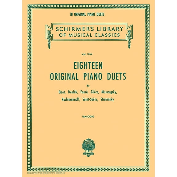 18 Original Piano Duets: Schirmer Library of Classics Volume 1764 National Federation of Music Clubs 2024-2028 Piano Due, (Paperback)