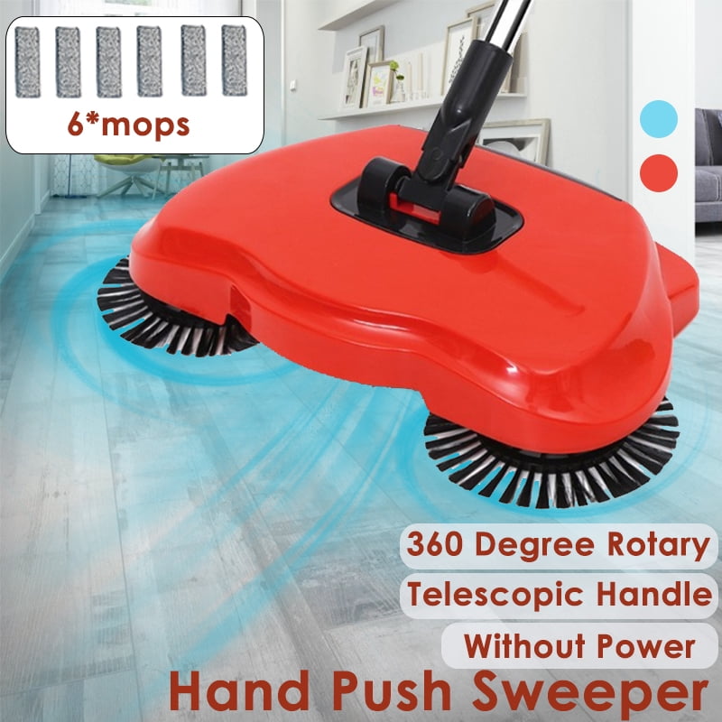 360° Spin Hand Push Sweeper Indoor Vacuum Cleaner Automatic Cleaning