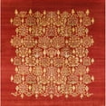 thumbnail image 1 of Ahgly Company Indoor Square Mid-Century Modern Red Oriental Area Rugs, 5' Square, 1 of 6