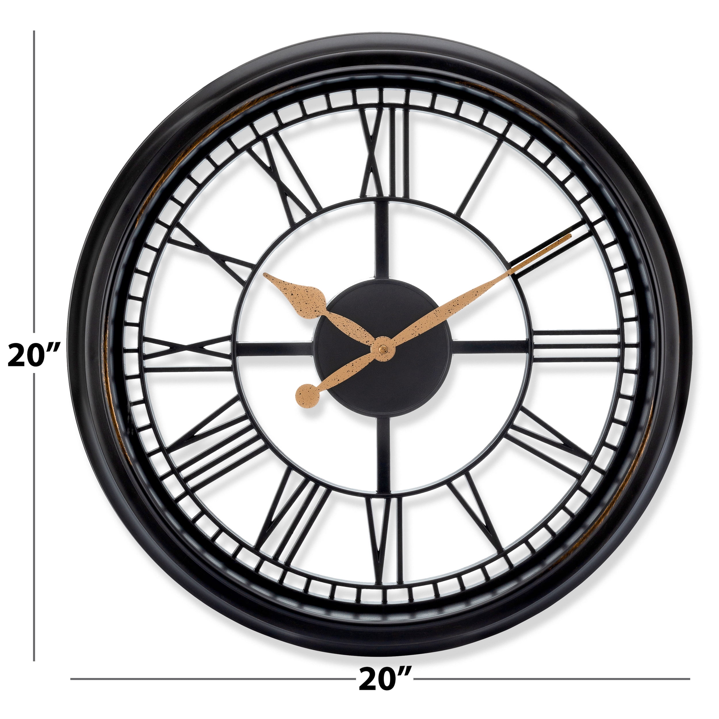 Brown/Bronze Vintage Style Large Round Roman Numeral Open Face Analog QA Wall Clock by Westclox